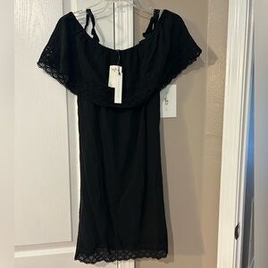 Sanctuary Small Black Off Shoulder Dress NWT